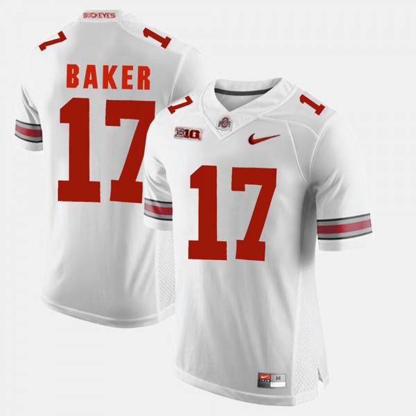 Ohio State Buckeyes Jerome Baker Men's #17 Game Alumni White College Football Jersey 2404TKIT0